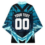 Personalised Port Adelaide Power Football Kimono Teal Lightning Mascot Charging Cityscape