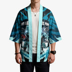 Personalised Port Adelaide Power Football Kimono Teal Lightning Mascot Charging Cityscape