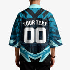 Personalised Port Adelaide Power Football Kimono Teal Lightning Mascot Charging Cityscape