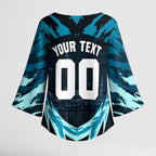 Personalised Port Adelaide Power Football Kimono Sleeve Blouse Teal Lightning Mascot Charging Cityscape