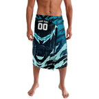 Personalised Port Adelaide Power Football Lavalava Teal Lightning Mascot Charging Cityscape