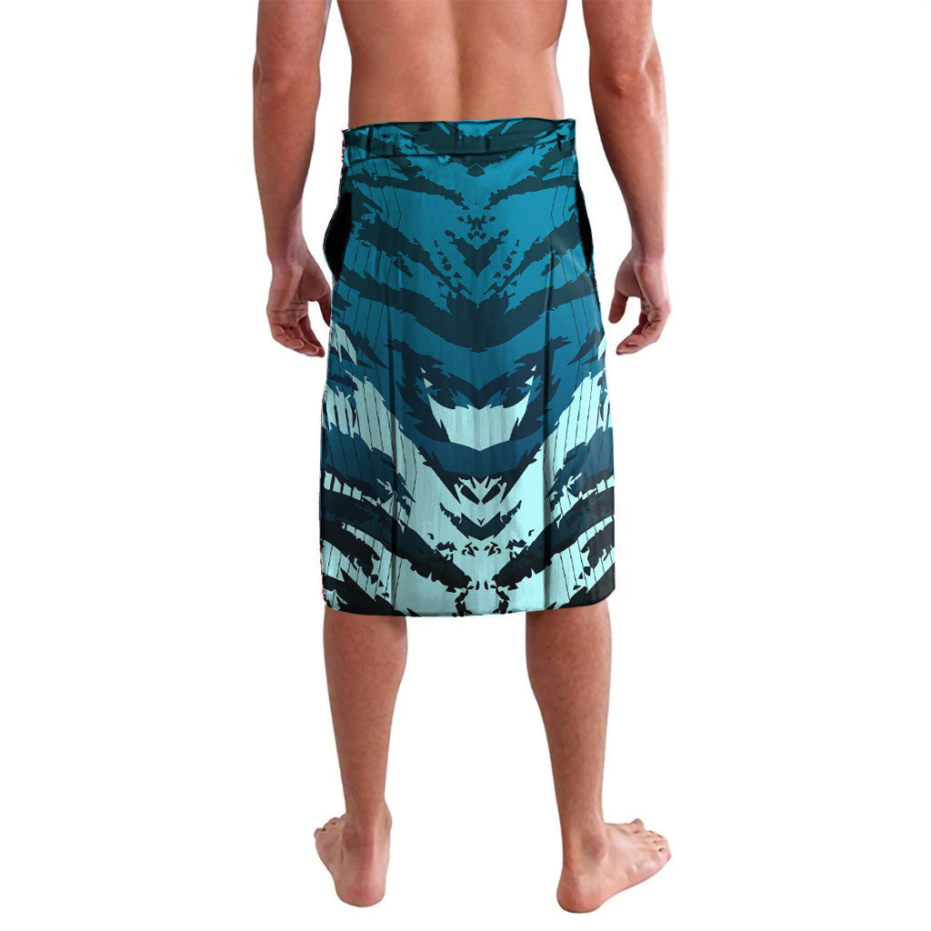 Personalised Port Adelaide Power Football Lavalava Teal Lightning Mascot Charging Cityscape