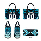 Personalised Port Adelaide Power Football Leather Bag Teal Lightning Mascot Charging Cityscape
