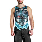 Personalised Port Adelaide Power Football Men Tank Top Teal Lightning Mascot Charging Cityscape