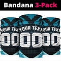 Personalised Port Adelaide Power Football Neck Gaiter Teal Lightning Mascot Charging Cityscape