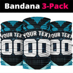Personalised Port Adelaide Power Football Neck Gaiter Teal Lightning Mascot Charging Cityscape