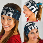 Personalised Port Adelaide Power Football Neck Gaiter Teal Lightning Mascot Charging Cityscape
