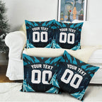Personalised Port Adelaide Power Football Pillow Cover Teal Lightning Mascot Charging Cityscape