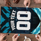 Personalised Port Adelaide Power Football Puzzle Teal Lightning Mascot Charging Cityscape
