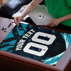 Personalised Port Adelaide Power Football Puzzle Teal Lightning Mascot Charging Cityscape