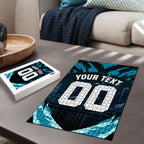 Personalised Port Adelaide Power Football Puzzle Teal Lightning Mascot Charging Cityscape