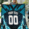 Personalised Port Adelaide Power Football Quilt Teal Lightning Mascot Charging Cityscape