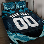 Personalised Port Adelaide Power Football Quilt Bed Set Teal Lightning Mascot Charging Cityscape