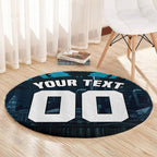 Personalised Port Adelaide Power Football Round Carpet Teal Lightning Mascot Charging Cityscape
