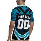 Personalised Port Adelaide Power Football Rugby Jersey Teal Lightning Mascot Charging Cityscape