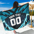 Personalised Port Adelaide Power Football Sarong Teal Lightning Mascot Charging Cityscape