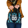 Personalised Port Adelaide Power Football Shoulder Handbag Teal Lightning Mascot Charging Cityscape