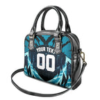 Personalised Port Adelaide Power Football Shoulder Handbag Teal Lightning Mascot Charging Cityscape