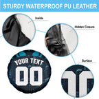 Personalised Port Adelaide Power Football Spare Tire Cover Teal Lightning Mascot Charging Cityscape
