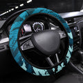 Port Adelaide Power Football Steering Wheel Cover Teal Lightning Mascot Charging Cityscape