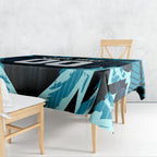 Personalised Port Adelaide Power Football Tablecloth Teal Lightning Mascot Charging Cityscape