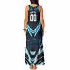 Personalised Port Adelaide Power Football Tank Maxi Dress Teal Lightning Mascot Charging Cityscape