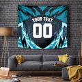 Personalised Port Adelaide Power Football Tapestry Teal Lightning Mascot Charging Cityscape