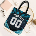 Personalised Port Adelaide Power Football Tote Bag Teal Lightning Mascot Charging Cityscape