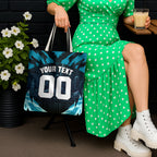Personalised Port Adelaide Power Football Tote Bag Teal Lightning Mascot Charging Cityscape