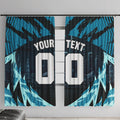 Personalised Port Adelaide Power Football Window Curtain Teal Lightning Mascot Charging Cityscape