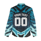Personalised Port Adelaide Power Football Women Casual Shirt Teal Lightning Mascot Charging Cityscape