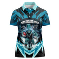 Personalised Port Adelaide Power Football Women Polo Shirt Teal Lightning Mascot Charging Cityscape