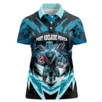 Personalised Port Adelaide Power Football Women Polo Shirt Teal Lightning Mascot Charging Cityscape