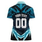 Personalised Port Adelaide Power Football Women Polo Shirt Teal Lightning Mascot Charging Cityscape
