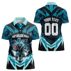 Personalised Port Adelaide Power Football Women Polo Shirt Teal Lightning Mascot Charging Cityscape