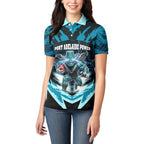 Personalised Port Adelaide Power Football Women Polo Shirt Teal Lightning Mascot Charging Cityscape
