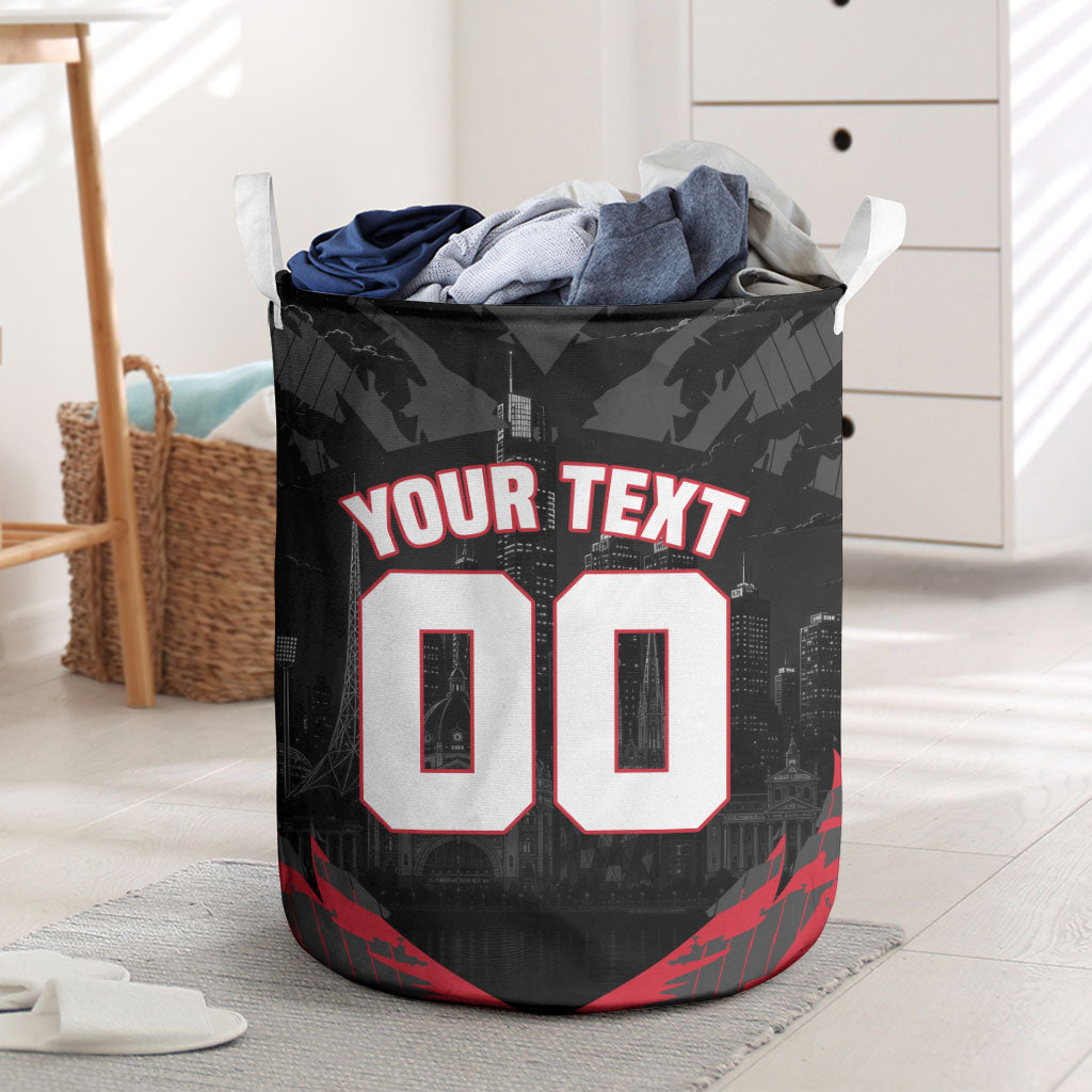 Personalised Essendon Bombers Football Laundry Basket Fierce Mosquito Mascot 3D Grunge City Art