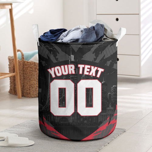 Personalised Essendon Bombers Football Laundry Basket Fierce Mosquito Mascot 3D Grunge City Art