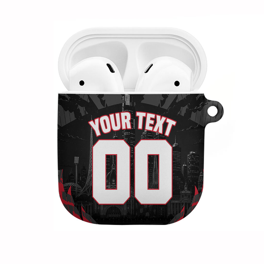 Personalised Essendon Bombers Football AirPods Case Fierce Mosquito Mascot 3D Grunge City Art