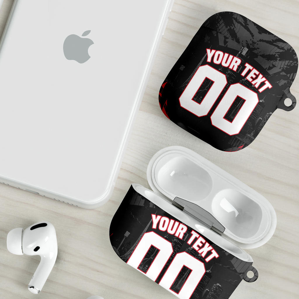 Personalised Essendon Bombers Football AirPods Case Fierce Mosquito Mascot 3D Grunge City Art