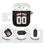 Personalised Essendon Bombers Football AirPods Case Fierce Mosquito Mascot 3D Grunge City Art