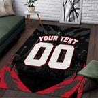 Personalised Essendon Bombers Football Area Rug Fierce Mosquito Mascot 3D Grunge City Art