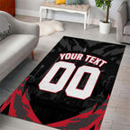 Personalised Essendon Bombers Football Area Rug Fierce Mosquito Mascot 3D Grunge City Art