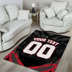 Personalised Essendon Bombers Football Area Rug Fierce Mosquito Mascot 3D Grunge City Art