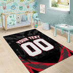 Personalised Essendon Bombers Football Area Rug Fierce Mosquito Mascot 3D Grunge City Art