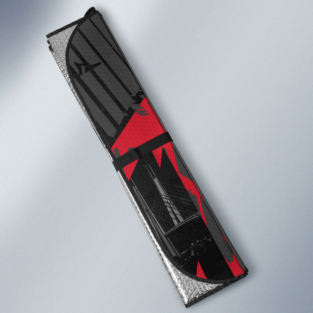Personalised Essendon Bombers Football Auto Sun Shade Fierce Mosquito Mascot 3D Grunge City Art