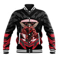 Personalised Essendon Bombers Football Baseball Jacket Fierce Mosquito Mascot 3D Grunge City Art