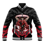 Personalised Essendon Bombers Football Baseball Jacket Fierce Mosquito Mascot 3D Grunge City Art