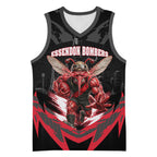 Personalised Essendon Bombers Football Basketball Jersey Fierce Mosquito Mascot 3D Grunge City Art