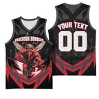 Personalised Essendon Bombers Football Basketball Jersey Fierce Mosquito Mascot 3D Grunge City Art